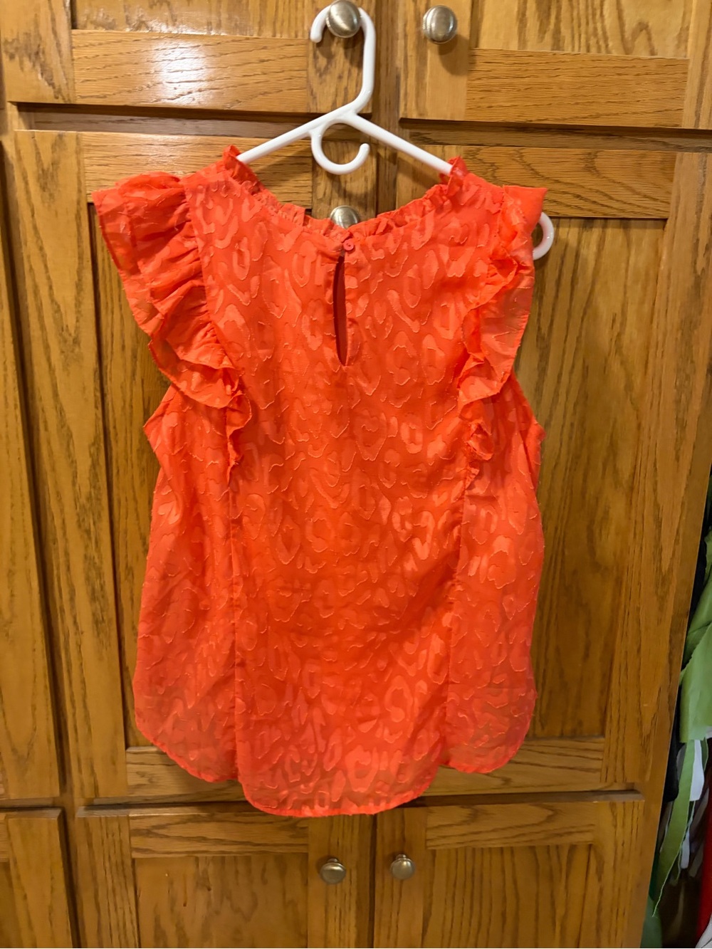 Umgee Bright Orange Ruffle Sleeve Camisole - Picture 4 of 4